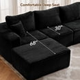 thumbnail image 6 of Cozylore 136" Oversized Modular Sectional Sofa U-Shape Cloud Couch with Deep Seat Comfy Upholstered Couches for Living Room, No Assembly Required, Black, 6 of 9