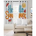 thumbnail image 2 of Hello Summer Blackout Curtains for Bedroom Living Room Darkening Curtains 54 Inch Long Watercolor Watermelon Tropical Fruit Short Curtain for Small Window Treatment Insulated Grommet Drapes 42"x54"x2, 2 of 9