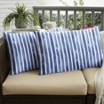 thumbnail image 4 of Sorra Home  Blue and White Stripe Indoor/Outdoor Knife Edge Lumbar Pillows (Set of 2) 24 x 14 x 6 - Nelson Commodore Blue, 4 of 5