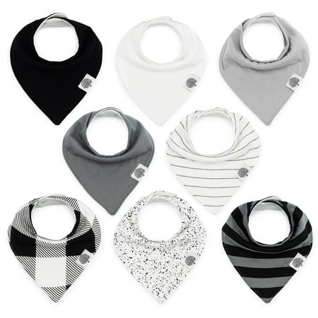 Parker Baby Bandana Drool Bibs - 8 Pack Baby Bibs for Boys Girls Unisex - Lunar Set