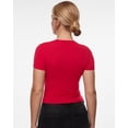 thumbnail image 4 of Camisa de Mujer INLYRIC Doble Capa Ajustada Roja Talla Grande, 4 of 5