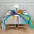 thumbnail image 3 of Colorful Double Burst Paint Pattern Square Tablecloth,Waterproof Square Table Cover,Wipeable Spillproof Washable Table Cover for Home Kitchen Party Decor 42"X42"(107x107cm), 3 of 6