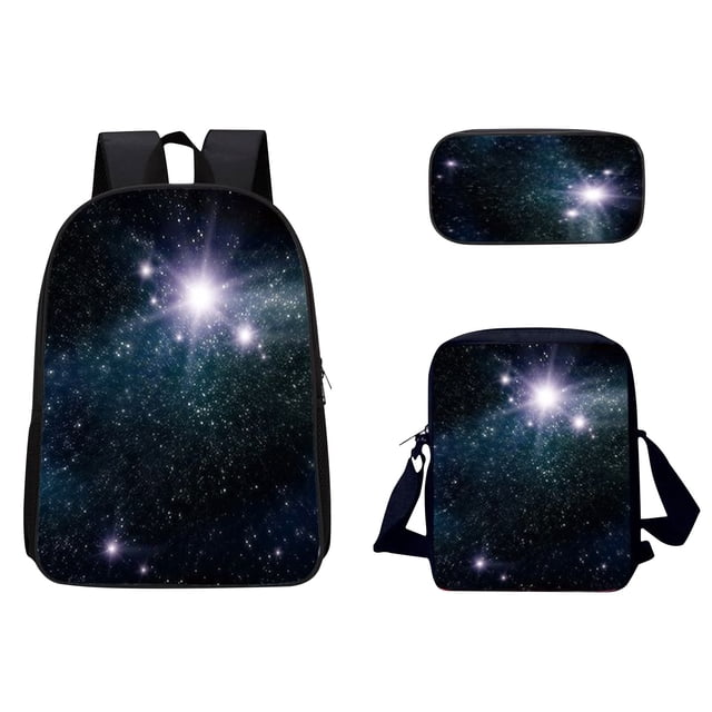 Agiferg 3D Sky Pattern School Bag Breathable Travel Outdoor Multifunctional Bag 3PC