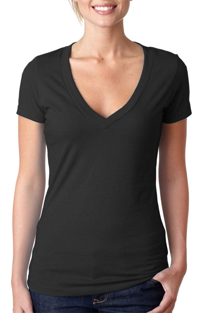 Next Level Womens Rib Knit Shrinkage T-Shirt, Black, Medium, Style, NL6640 - Walmart.com