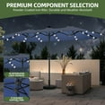thumbnail image 6 of Uforic 13FT Outdoor Double-Sided Patio Umbrellas with 36 LED Lights, Portable Shade Market Table Umbrella, Solar Lights & 12 Sturdy Ribs & Tilt Adjustment, Navy Blue, 6 of 9