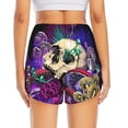 thumbnail image 4 of Vsdgher Mushrooms and Skull Print Women's Running Double Layer Shorts High Waisted with Pockets Elastic Yoga Workout Athletic Gym Sports, 4 of 8