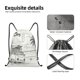 thumbnail image 4 of Fotbe Summer Vacation Scene With Camping Van Bolsa Mochila con Cordón Estampada, Bolsa de Gimnasio Deportiva, Bolsa Cinch, Bolsa con Cordón para Hombres y Mujeres-Medium, 4 of 6