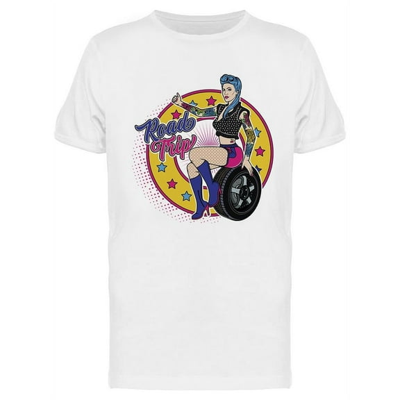 Rockabilly Girl Road Trip T-Shirt Men -Image by Shutterstock, Male Small