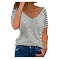 thumbnail image 1 of Cathalem Women's Crew Neck Short Sleeve Tops Summer Crewneck Short Sleeve Workout Basic Tee Tops,Gray S, 1 of 5