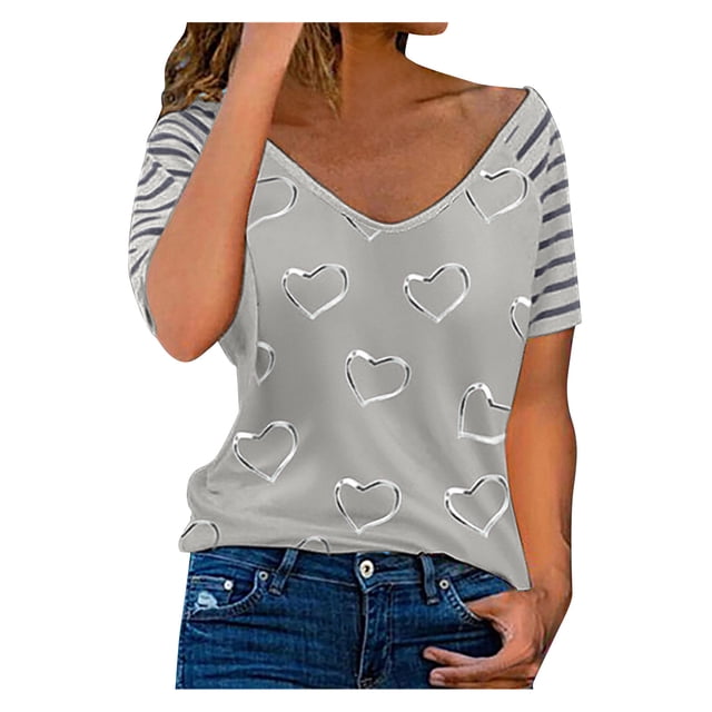 Cathalem Women's Crew Neck Short Sleeve Tops Summer Crewneck Short Sleeve Workout Basic Tee Tops,Gray S