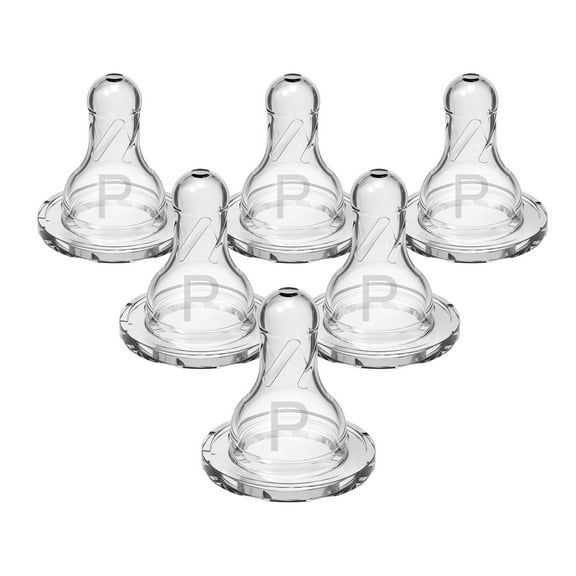 Preemie Flow Narrow Baby Bottle Silicone Nipple - Slowest Flow - 6pk - 0m