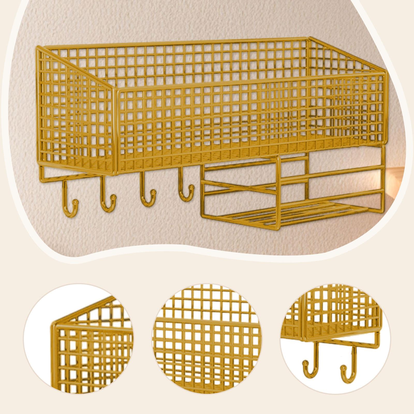 Hanging Wall Basket Kitchen Storage Rack Sturdy Metal Large Size Ideal for Family Home Organization