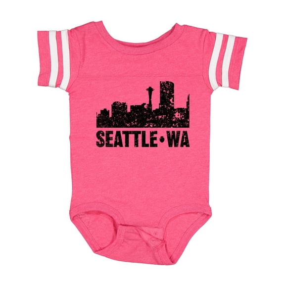 Inktastic Seattle Skyline Grunge Boys or Girls Baby Bodysuit