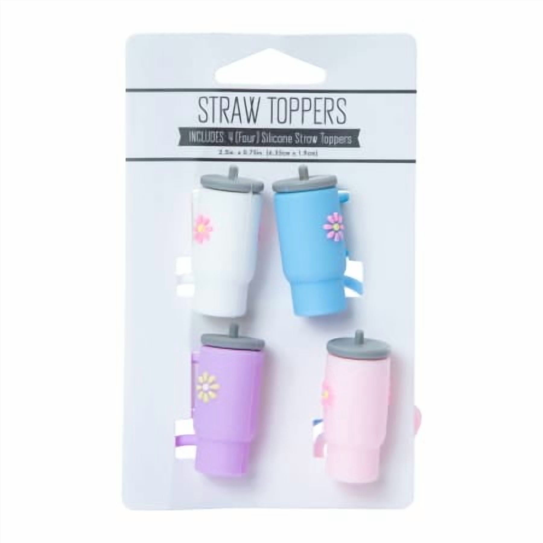 4pk Tumbler Straw Toppers