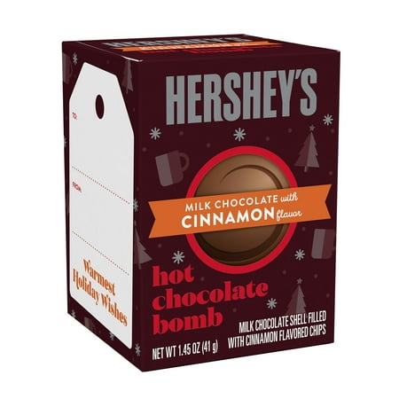 HERSHEY'S, Milk Chocolate with Cinnamon Flavor Hot Chocolate Bomb, 1.45 oz, Gift Box