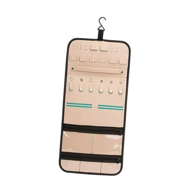 Joyería Bolsa colgante Bolsa de almacenamiento de anillo para mujeres Pantallas de arete colgantes Organizador de joyas de joya montada en la pared verde