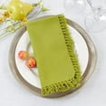 thumbnail image 2 of Fennco Styles Lizette Fringed Festive Cotton Napkins 20-inch Square, Set of 4 - Kiwi Dinner Napkins for Everyday Use, Holidays, Banquets, Family Gatherings and Special Occasions, 2 of 5
