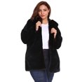 thumbnail image 1 of Abrigo largo de piel sintética de talla grande para mujer Mangas largas con capucha Parka pelud Irfora Abrigo de invierno, 1 of 7