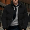 thumbnail image 6 of BAETEUY Men Cotton Coat, Stand Collar, Long Sleeve, Zipper Closure, Thickened, Jacket, Side Pockets, Down, Cotton, Puffer, Outwear, 6 of 8