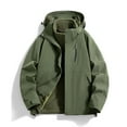 thumbnail image 1 of LOVZFMLL Jackets for Men's Solid Color Hooded Three-in-one Detachable Multi-pocket Cardigan Relaxation Outdoors Zipper Overcoat Coat, 1 of 5