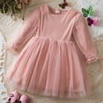 thumbnail image 2 of Mercatoo Girls Cute Birthday Part𝐲 Dress Toddler Kids Long Sleeve Ruffle Tulle Tutu Dress Elegant Pompoms Princess Dress, 2 of 4
