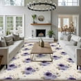 thumbnail image 3 of Area Rug for Living Room, Purple Spring Floral Non-Slip Indoor Large Carpet for Bedroom/Dining Room, Farmhouse Flowers Modern Art Washable Low-Profile Rectangle Floor Runner Rugs - 6 x 9 Ft, 3 of 8