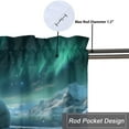 thumbnail image 5 of Bear Curtain Valances White Polar Bear on Ice Aurora Borealis Natural Landscape Window Treatment Valance Curtains for Bathroom 54 by 18 in, 1 Panel, 5 of 6
