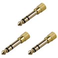 thumbnail image 1 of Adaptador de auriculares estéreo de alta calidad (3 unidades, conector dorado de 6,3 mm (macho) a 3,5 mm (hembra)), 1 of 4
