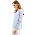 thumbnail image 4 of AllegK CamiDe GaCon Cuello Redondo Y BluCampesiDe ManLarCon Panel Floral De Encaje PaMujer Azul claro XL, 4 of 6