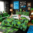 thumbnail image 4 of Meiyoeat Pixelated Blocks Miners Duvet Cover Queen, Retro Geometric Camo Queen Bedding for Bedroom,3-Piece,No Comforter, 4 of 6