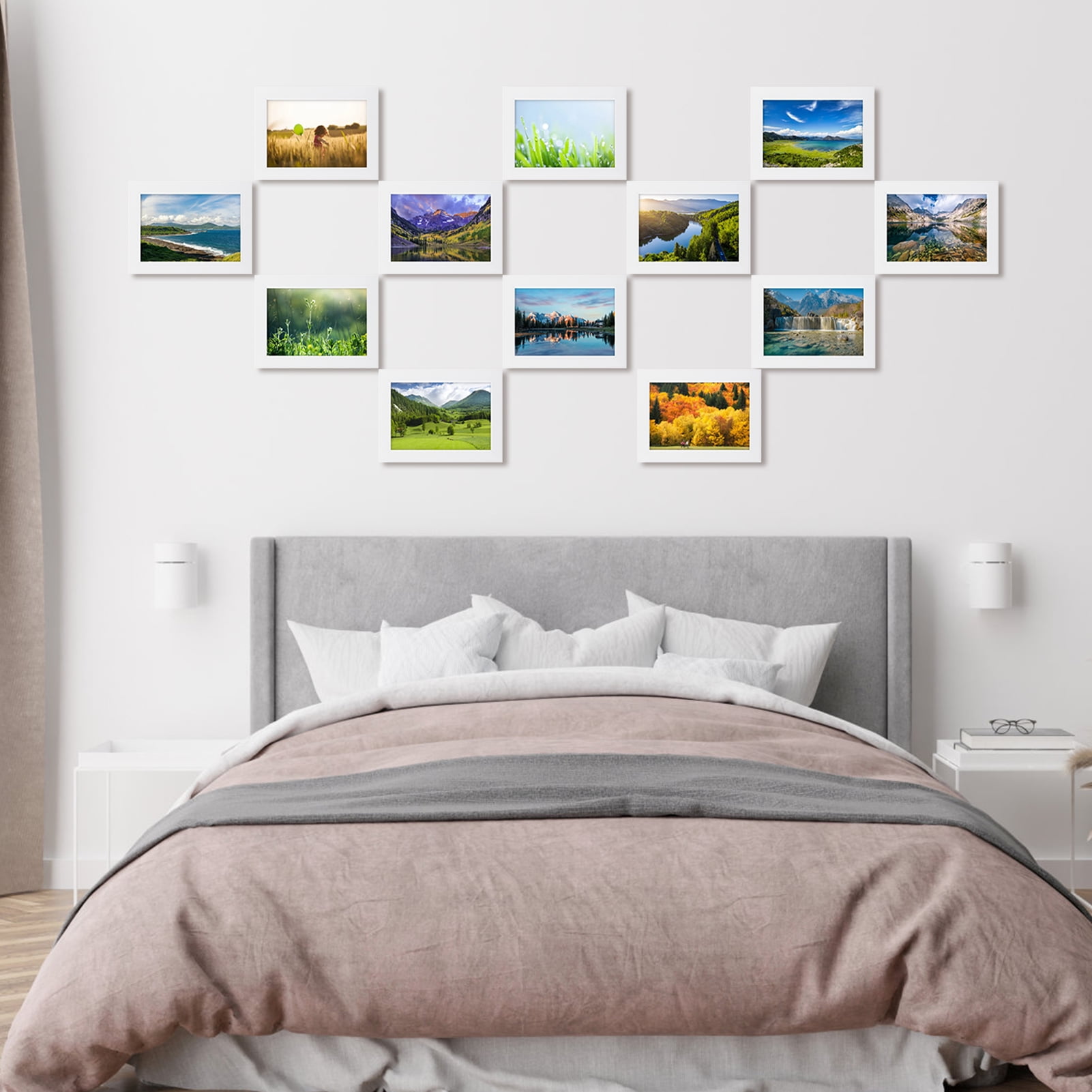 12-Pack White Woodgrain 5x7 Picture Frames for Wall or Tabletop