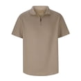 thumbnail image 4 of WREESH Men's Zip Henley Shirts Slim Short Sleeved Casual Sports Solid Color Tops Khaki, 4 of 9