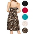 thumbnail image 3 of Stretch Is Comfort Women's Tank Camisole Flowy Midi Dress Brown Leopard 2X, 3 of 3