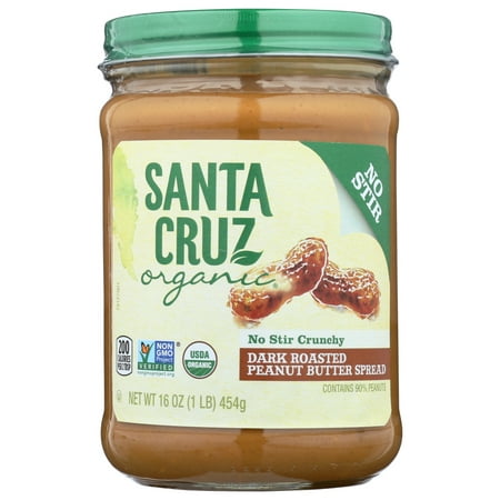 Santa Cruz Organic Organic Dark Roasted Peanut Butter Spread, 16 Oz
