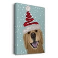 thumbnail image 3 of Christmas Golden Retriever and Spring Santa Hat- Gallery Wrapped Canvas, 3 of 9