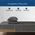 thumbnail image 3 of 1100 Thread Count 4 Piece Quality Sheet Set 30 Inch Deep Pocket 100% Egyptian Cotton Color Dark Grey Stripe Size Twin XL, 3 of 4