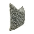 thumbnail image 2 of Fabdivine Thick Linen Hand Block Print Decorative Throw Pillow Cover , 26"X26", Black, 2 of 5