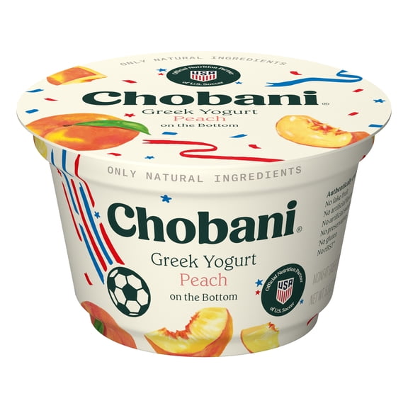 Chobani Non-Fat Greek Yogurt Peach on The Bottom 5.3 oz Cup
