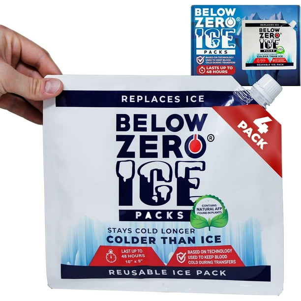 Packs de Hielo Reutilizables Below Zero Medianos 10x9 cm (Paquete de 4)