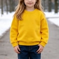 thumbnail image 4 of biudgviw Baby Boy Girl Sweatshirt Fleece Lined Long Sleeve Pullover Comfy Warm Crewneck Tops Kids Winter Clothes(Yellow,18-24 Months), 4 of 7