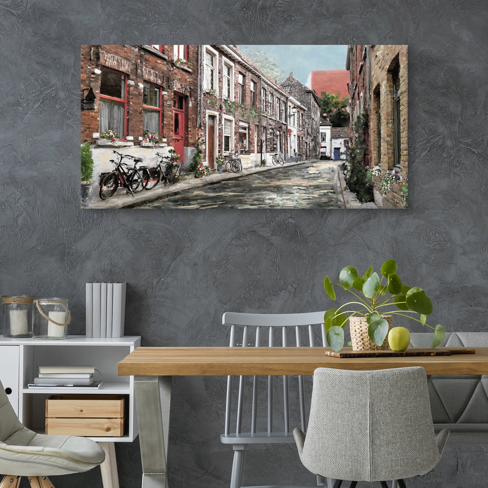 Cobblestone Lane by Studio Arts Canvas Art Print