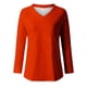 thumbnail image 4 of KIHOUT - Blusas casuales para mujer, liquidación 2024, moda clásica, blusa lisa con cuello en V, blusas básicas holgadas de otoño, blusas tipo túnica de manga larga, 4 of 4