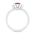 thumbnail image 2 of Rosec Jewels Certified 1 Carat Lab Grown Ruby Engagement Ring (AAAA Quality) - Bezel Set Ruby Flower Ring - with Jewelry Box, 18K White Gold, US 6.00, 2 of 8