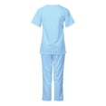 thumbnail image 4 of Wycnly Scrub Sets for Women Womens 2 Piece Scrub Outfits Casual Short Sleeve Scrub Tops and Long Pants Sets Nurse's Uniform Lounge Set Working Sets with Pocket Under $10, 4 of 6