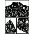 thumbnail image 4 of HAPPY BAY Men's Hawaiian Shirts Short Sleeve Button Down Shirt Floral Shirt Men Boho Vacation Casual Summer Beach Shirts for Men Funny 6XL Hibiscus Aztec, Black, 4 of 5