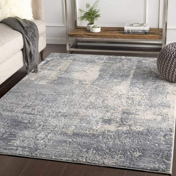 Hauteloom Shartlesville Living Room, Bedroom Area Rug - Modern - Gray - 5'3" x 7'3"