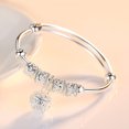 thumbnail image 1 of Brazalete de plata de ley 925 de tamaño ajustable, atrapasueños, borla, pluma, cuentas redondas, pulsera, joyería para mujer, boda, 1 of 2