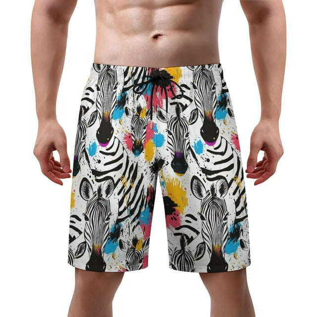 NICKSUN Men's Swim Trunks, Cute Print Quick Dry Summer Board Beach Shorts with Mesh Lining and Pockets