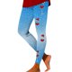 thumbnail image 2 of MKLEKYY Leggings de compresión para mujer Leggings con estampado de copos de nieve navideños de cristal rojo para mujer para uso deportivo, 2 of 4