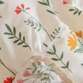 thumbnail image 4 of Move Over White Flowers Bedding Sets King Ball Fringe Pattern Lightweight Microfiber Botanical Duvet Cover Set No Filling, 4 of 9